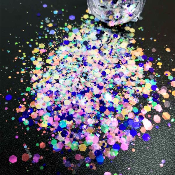 1 color Die cutting printing Chunky Glitter Shape Glitter Colorful Bright Chunky Mix