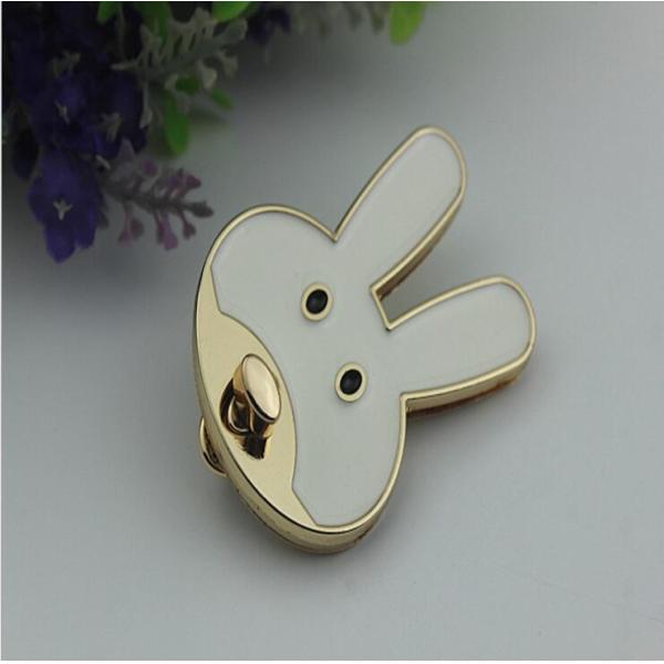 Customized drip glue craft cute rabbit decoration light gold metal purse lock