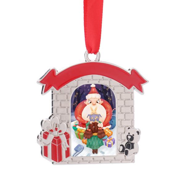 Christmas Tree Hanging Ornaments Sublimation Metal Christmas Pendant Custom holiday decor