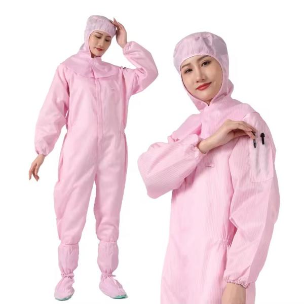 Roupas de trabalho de sala limpa antiestática azul lavável ESD roupa de salto sem capuz roupa de banho limpa sem capuz