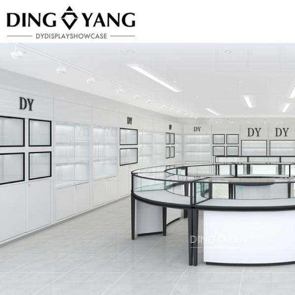 Заказ современный стиль моды черный белый ювелирные изделия витрины шкафы Нет установки