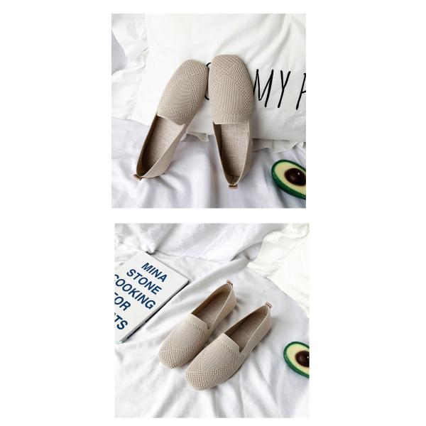 Wholesale Solid Color Thin Section Breathable Flat Shoes Women's New Soft Sole Woven Shoes