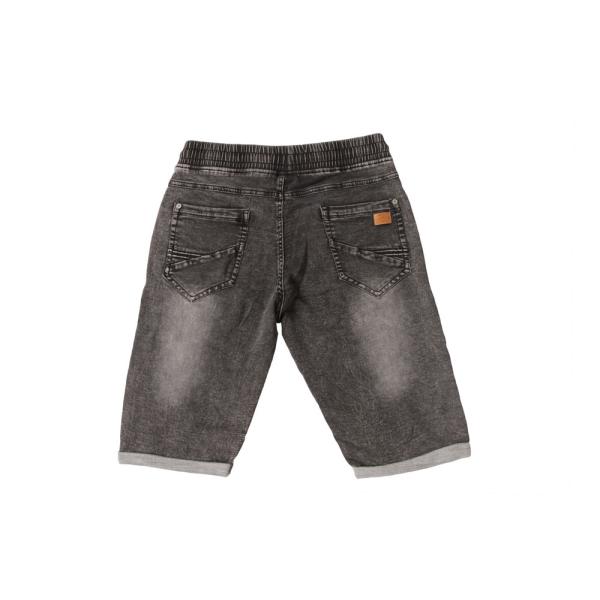 Black Washed Men's Denim Half Pants Mens Elastic Waist Jean Shorts