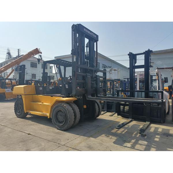 Japanese 15 Ton Used Forklift Komatsu FD150 Diesel Engine Hydraulic Tracked