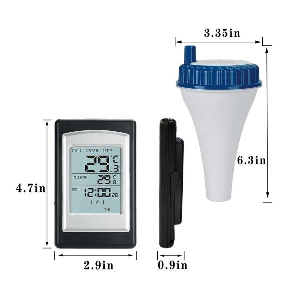 高精度 ±1.0°C 無線デジタル浮動温度計 プールと水族館 7-15v