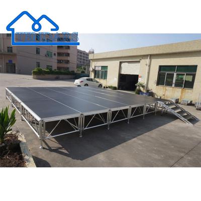 Sistema de palco de evento de palco de alumínio de forma personalizável para casamento, evento de palco com travesseiro de telhado para concerto, etc.