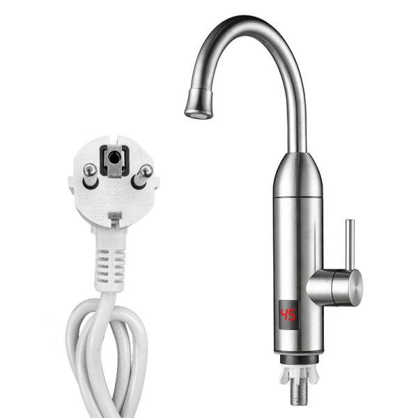 304 Stainless Steel Instant Electric Heating Water Faucet IPX4 With LED Digital Temperature Display