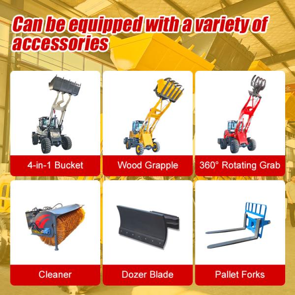 New Condition Bucket Loader Mini Wheel Loader 4x4 with Log Grapple Articulating Compact Mini Front End Loader