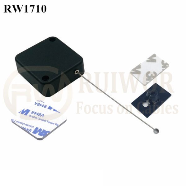 RW1710 Square Security Tether Plus 25X15mm Rectangular Adhesive ABS Plate