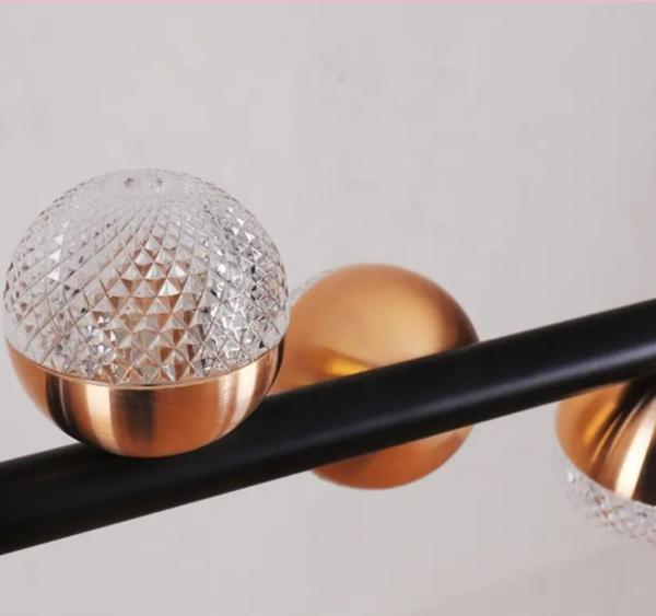 Contrôle du commutateur Grands feux de suspension contemporains en or Installation câblée