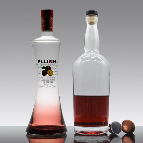 Sample Freely Industrial 300ml 750ml 1L Empty Glass Liquor Wine Bottles with Cap