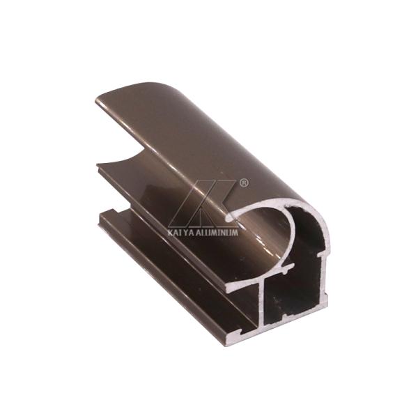 6063 Anodize Bronze Wardrobe Aluminium Profile Hollow , Oval Shape