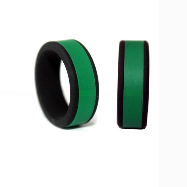 Men Silicone Rubber Wedding Ring Breathable Flat Edge Third Party Appraisal For Engagement