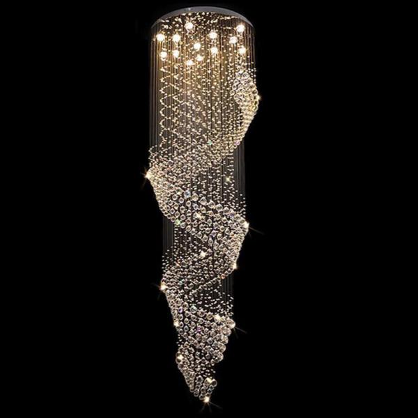 Manggic Modern Crystal Chandelier For Spiral Interior Design kitchen hanging light(WH-NC-26)