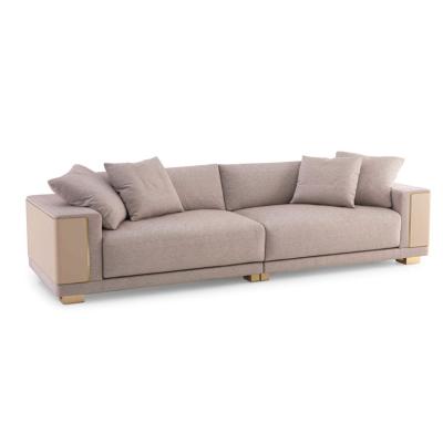 Tela italiana Sofa Set secional da mobília de couro luxuosa da sala de visitas