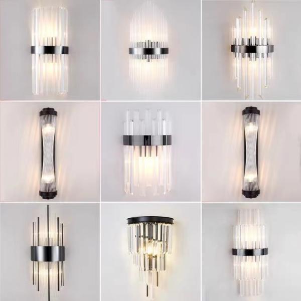 Decorative Luxury Stair Lamp Contemporary Led Crystal Wall Lamp For Hotel