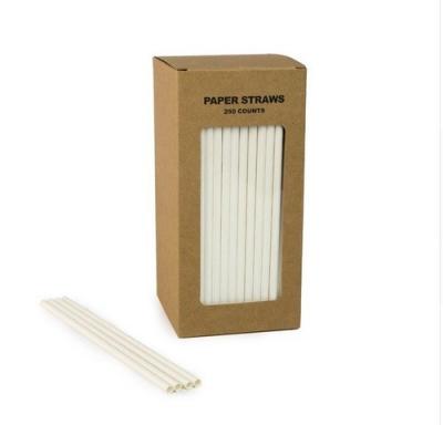 Kraft Paper Bar Accessories Type Drinking Straws Biodegradable Paper Straws with Box