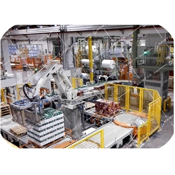 Sistema Palletizing automático do moinho de papel com o robô que segura 30 M