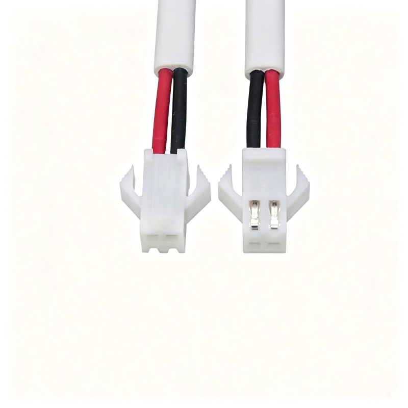 Long Term Supplier Wiring Harness | SM2.54‑2P Male Connector Wire Harness, 2‑Pin Red Black Cable with White Outer Sheath, Pre‑Tinned Ends for LED Light | UL Certified Factory