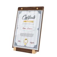 Slanted Wooden Countertop Retail Display Racks A4 A5 A6  Collapsible Signage
