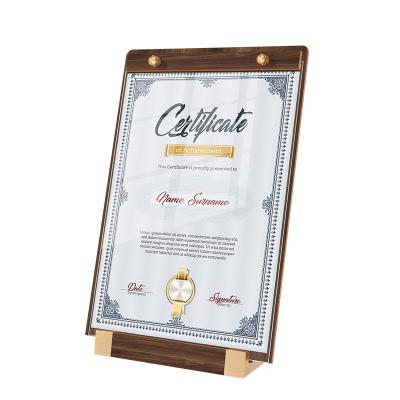 Slanted Wooden Countertop Retail Display Racks A4 A5 A6  Collapsible Signage