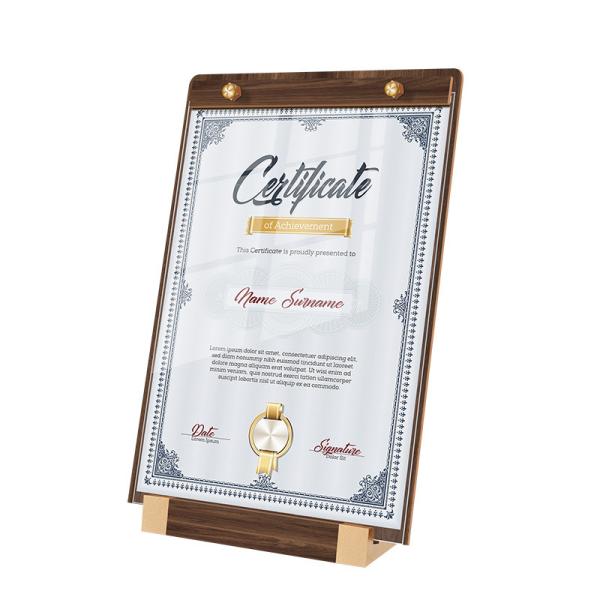 Slanted Wooden Countertop Retail Display Racks A4 A5 A6  Collapsible Signage