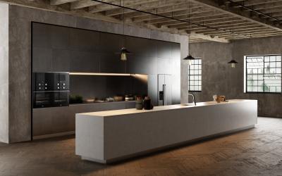Modern Industrial Style Kitchen Cabinets Tailored Melamine Grey Kitchen System