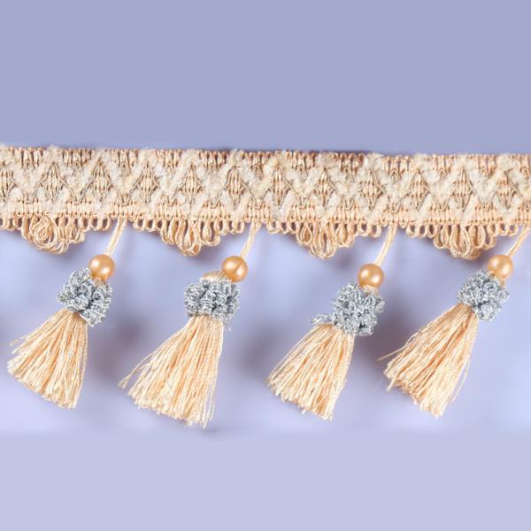Handmade fashionable chain beads lace tassels fringes for curtain/sofa/pillow decoration