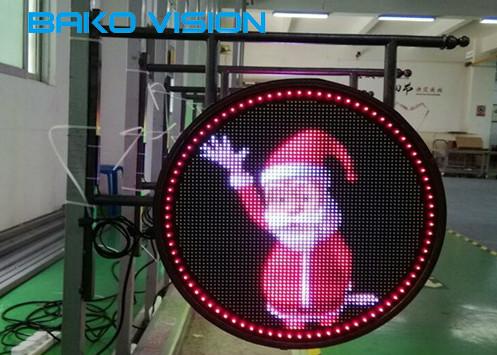 Remote Control Outdoor Led Display Boards P4.68 Waterproof Round Shape Sign