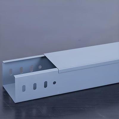 4 Slots Straight Slotted Cable Tray 50mm Height Straight Galvanised Steel Trunking
