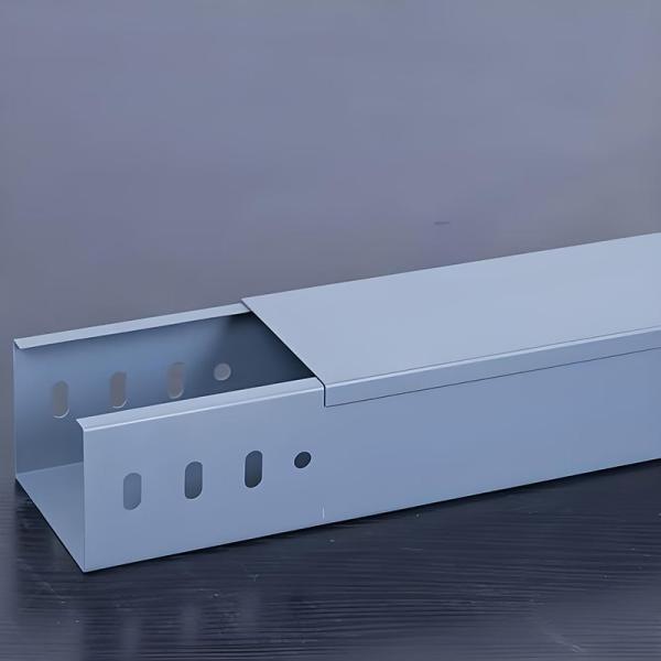 4 Slots Straight Slotted Cable Tray 50mm Height Straight Galvanised Steel Trunking