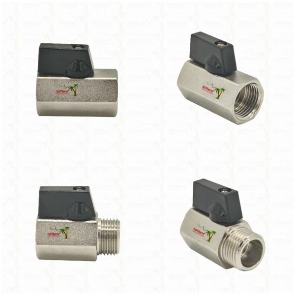 Válvula de bola de niquel para sistemas de plomería de 1/2'resistencia a la corrosión eficiencia espacial