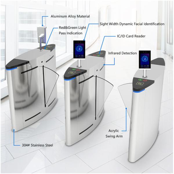 304 Stainless Steel Bidirectional Facial Recognitive Turnstile Gate For Public