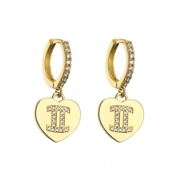 Custom Rhinestone Hoop Earrings Gold Plated Stud Pendant Earrings