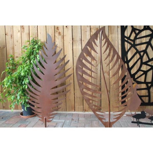 Сад металла Corten стальной ржавый орнаментирует форму лист скульптуры