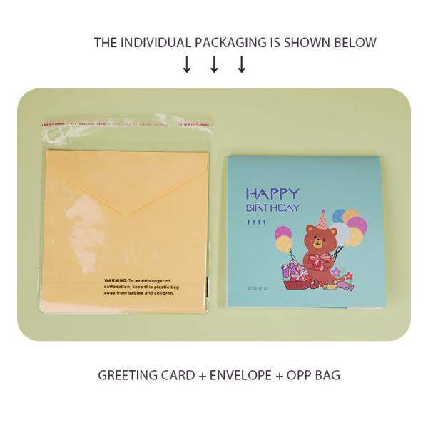 Лазер отрезал именниный пирог медведя мультфильма поздравительных открыток попа подарка 3d