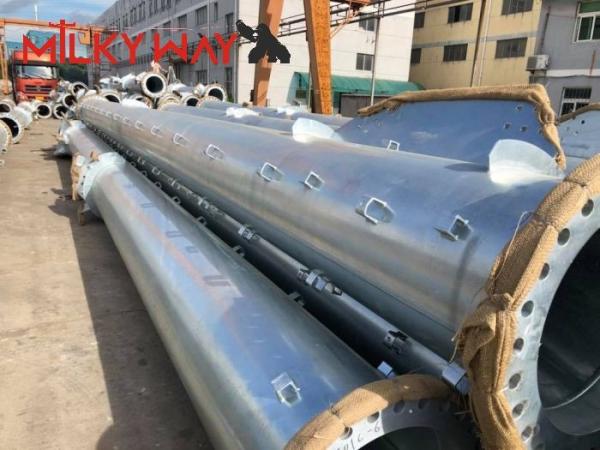 24m 32m Height Conical Electrical Power Pole Base Plate Type