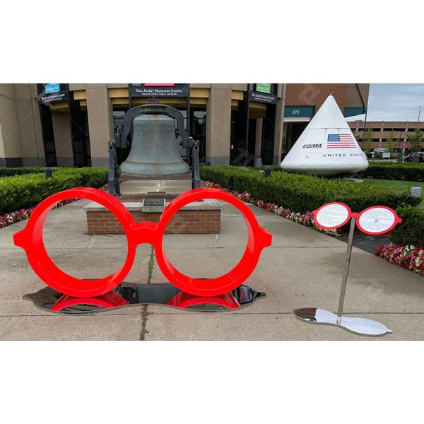 Скульптура из красного металла, стекла из нержавеющей стали, скульптура для монумента.