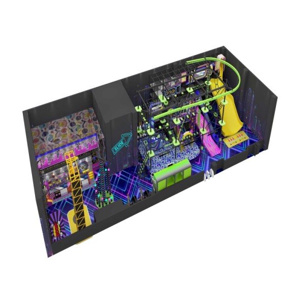 Kids Commercial Indoor Trampoline Playground Morandi Purple Cream Minimalist Light Sports