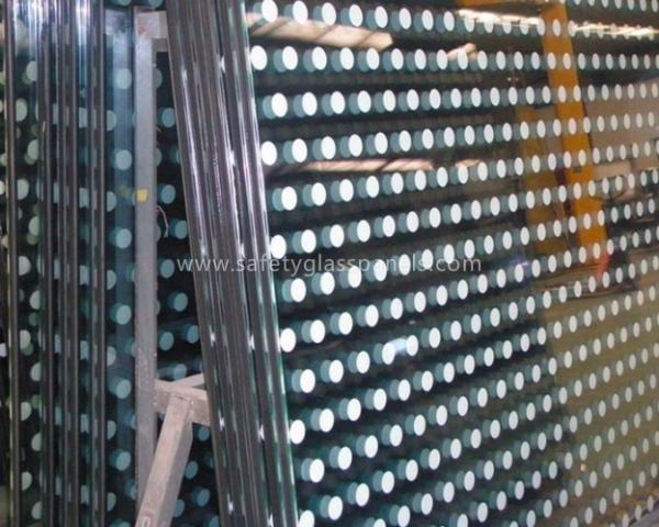 Blue Coated Silkscreen Printed Glass For Table Tops , Bulletproof