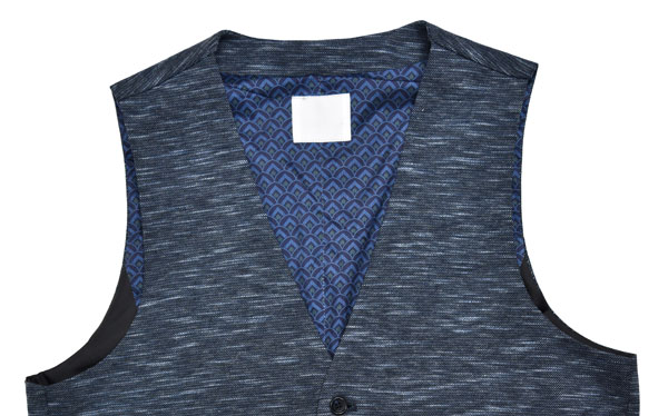 Knit Fabric Mens Tailored Vest All Season Navy Mel Breathable 70% Cotton 30% Polyester