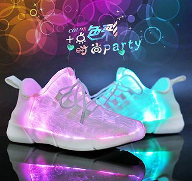 App Control Fiber Optic LED Shoes USB Rechargeable Endurable Glowing Sneakers