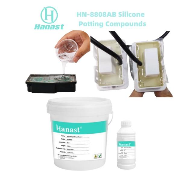 Odorless Electronics Transparent Liquid Silicone Potting Compound Thermal Adhesive Glue