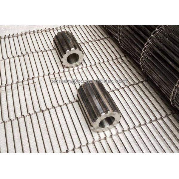 Banda transportadora de la malla de alambre plana de la flexión 1m m del chocolate