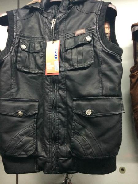 MP-1516  Men's PU vest jacket coat