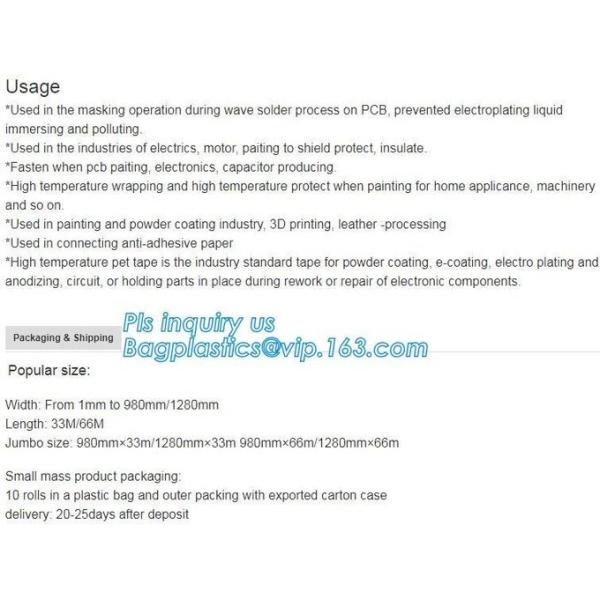 Silicone Pressure Sensitive Adhesive kapton film/polyimide tape Polyester Silicone Painter high-temp resistant silicone