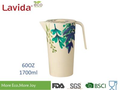 Hand Drawn Water Bottle Jug Melamine Beverage Jar Rustic Texture High Strength