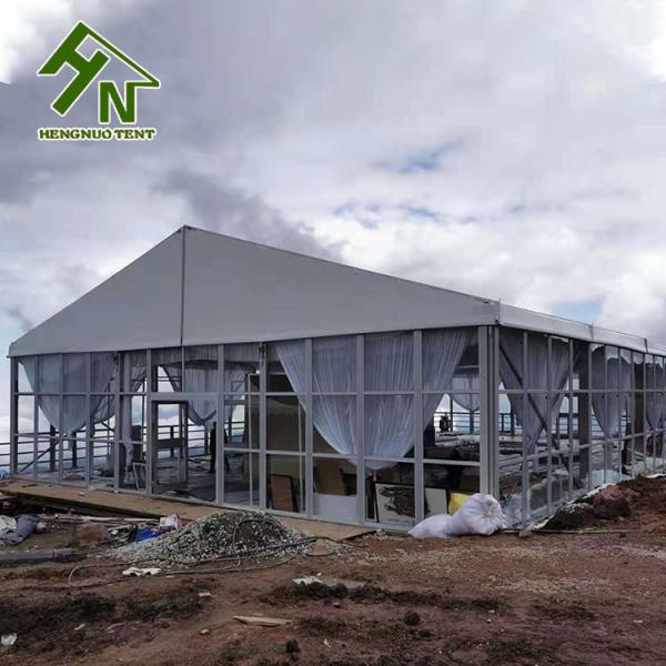 Outdoor 15X35 Windproof Aluminum Frame Tent With Glass Wall