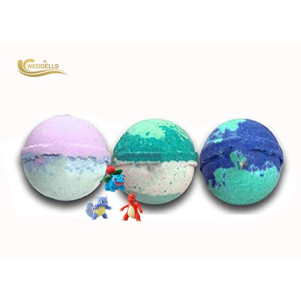 Ball Shape Kids Surprise Toy Bath Bombs , Pokemon Bath Bomb With Toy