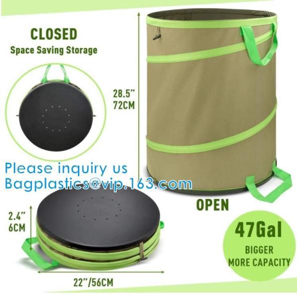 Waste Refuse Rubbish Grass Sack Waterproof Leaf Bag Outdoor Camping Pop Up Bag Collapsible Container Gardening Bag